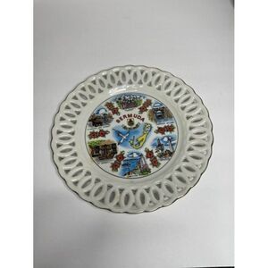 ❤️ Bermuda White Lattice Edge Souvenir Plate ❤️